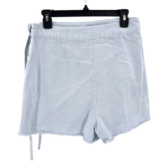 Denim on Denim Set Women's L Y2K Cropped Top Mini Skirt Skort Wrap Festival Blue - Picture 5 of 7